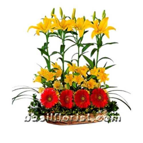 Basket of Lillium and Gerbera