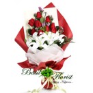 Blooming Love (4white lilies & 9roses )