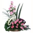 Basket arrangement of 20 Pink Roses