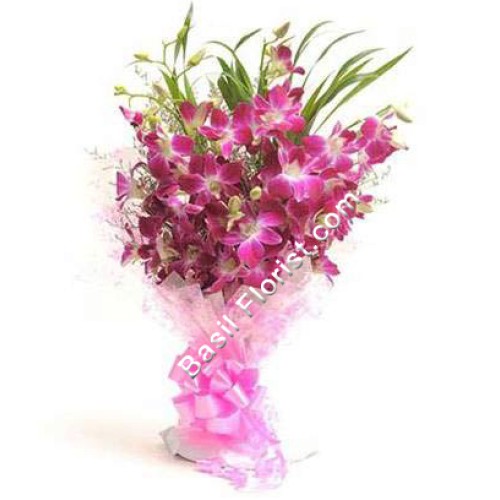 An exotic bunch of 10 orchids