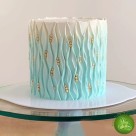 Light Teal Ruffle Cake