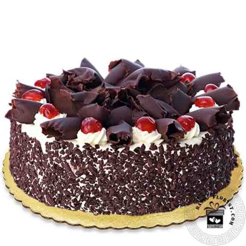 Black Forest Cake with chocolate curls