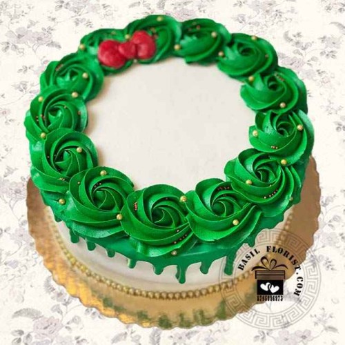Christmas Green white Cake