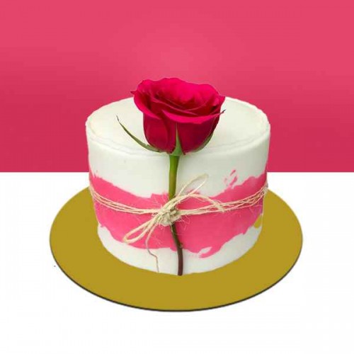 Rose Adorned Cream Cake