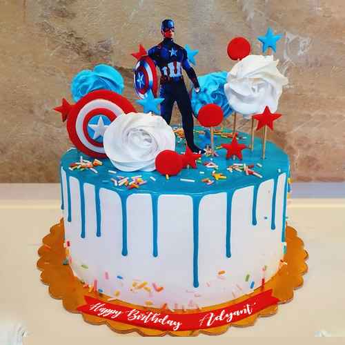 Captain america dripping cake D245