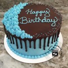 Blue Chocolaty Birthday Cake