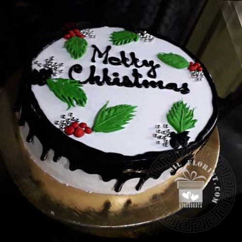 Christmas Leaf Design Cake