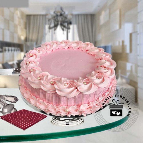Pink Strawberry Rose Cake
