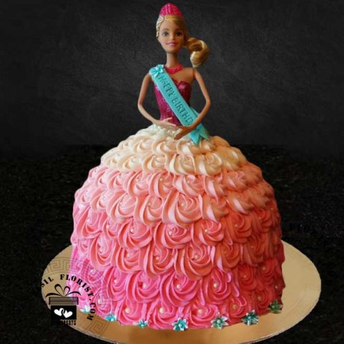 Barbie Rose Swirl Cake