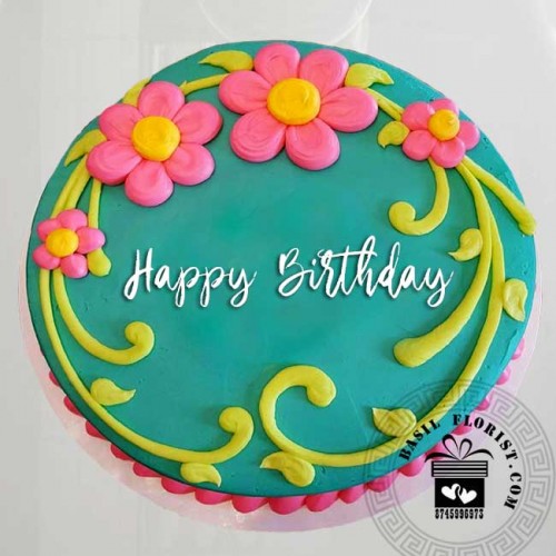 Green Floral Cake D21051906