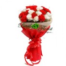 20 Red & White Carnation Bunch