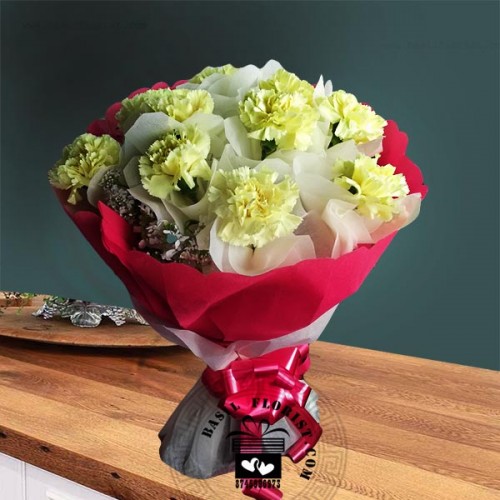 Yellow Bunch of Carnations (10 yellow carnations)