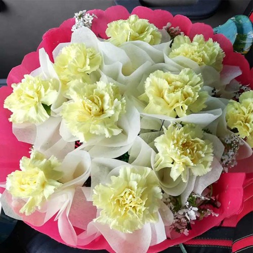 Yellow Bunch of Carnations (10 yellow carnations)