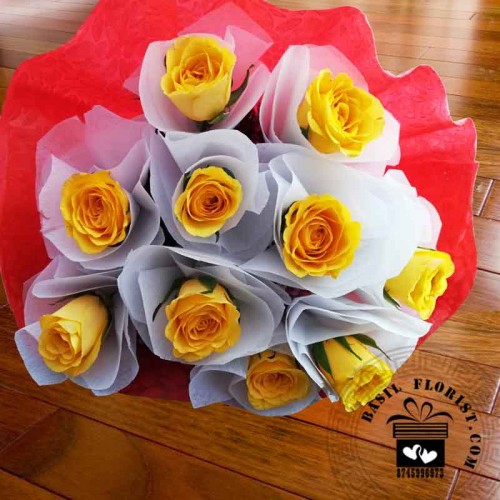 Yellow Aron Roses (10 roses)