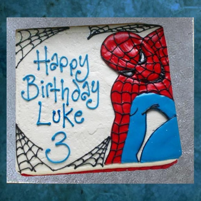 Spider man square Cake made of chocolate sponge