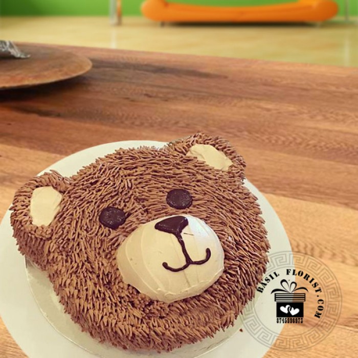 Chocolate bear cake for home delivery.