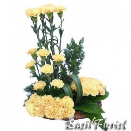 35 Yellow Carnation Arrangement