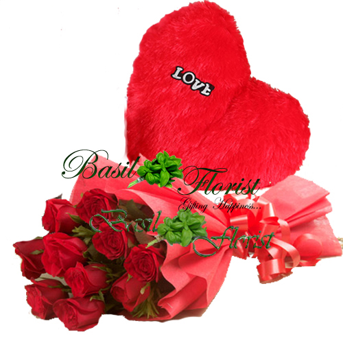 Soft Heart & Rose Bunch