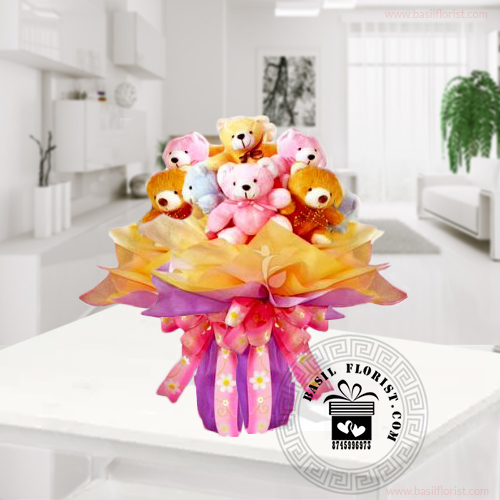 8 small Teddy  bear Bouquet