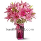 Asiatic Lilliums in a glass vase