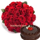 Feeling Happy (30 Red Roses +1/2 Kg Chocolate Truffle Cake.)